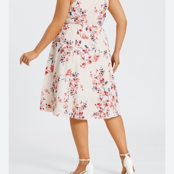 Torrid Midi Chiffon Pleated Dress Size 2x Flowy Sleeveless Floral Easter Casual - Picture 6 of 11